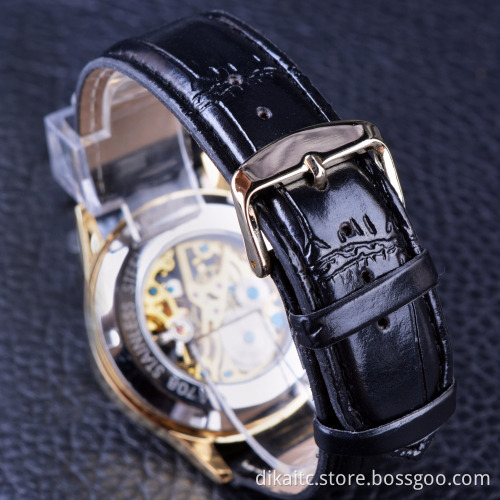 Fashion Black Golden Star Luxury Design Clock WINNER Mens Watch Top Brand Luxury Mechanical Skeleton Watch Relogio Masculino